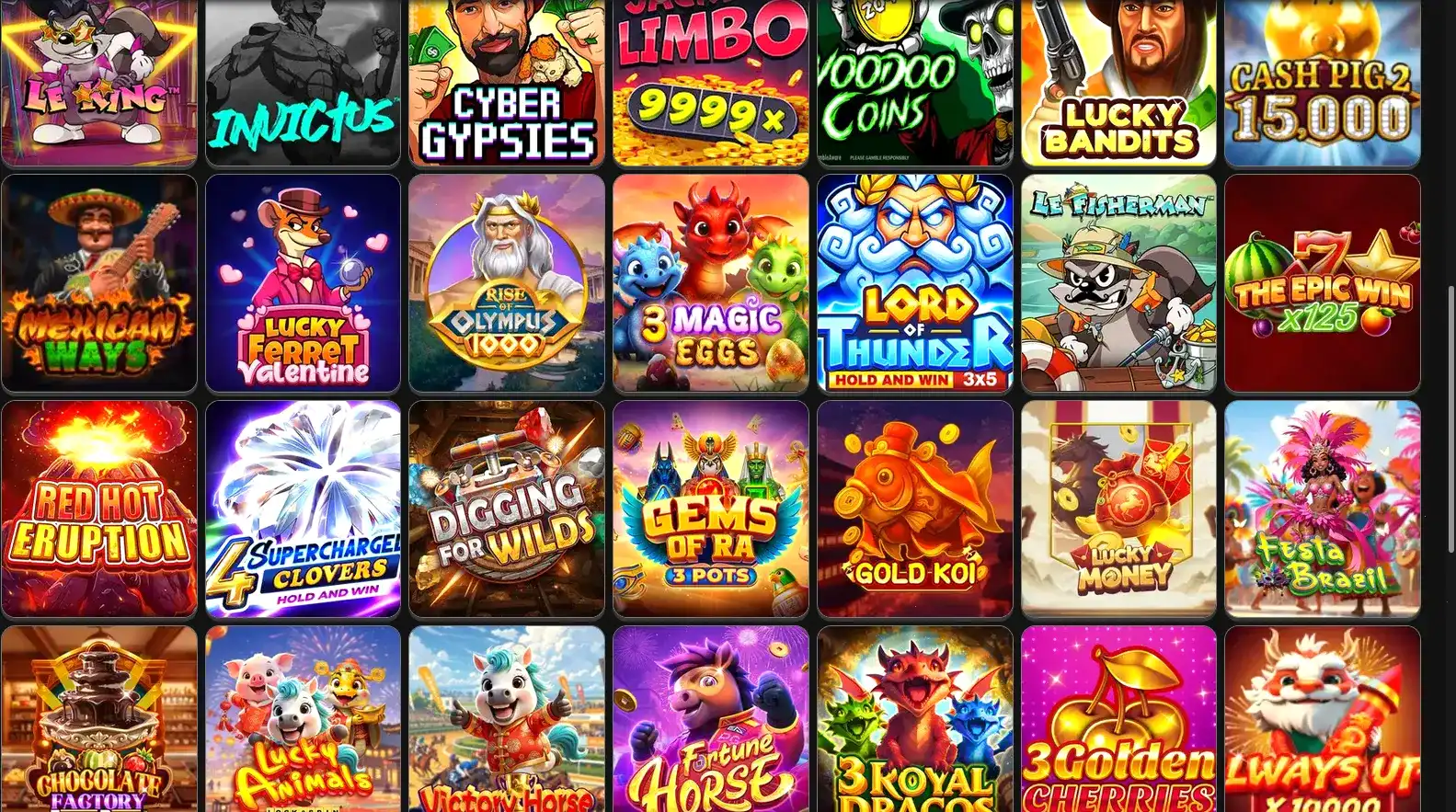 Игровой интерфейс казино Вулкан 777 на компьютере